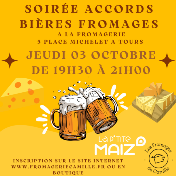 Soirée accords Bières/Fromages Jeudi 03 octobre 2024